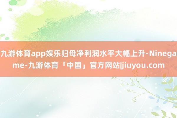 九游体育app娱乐归母净利润水平大幅上升-Ninegame-九游体育「中国」官方网站|jiuyou.com